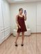 Vestido Babados Marrom