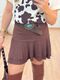 Saia Suede Marrom