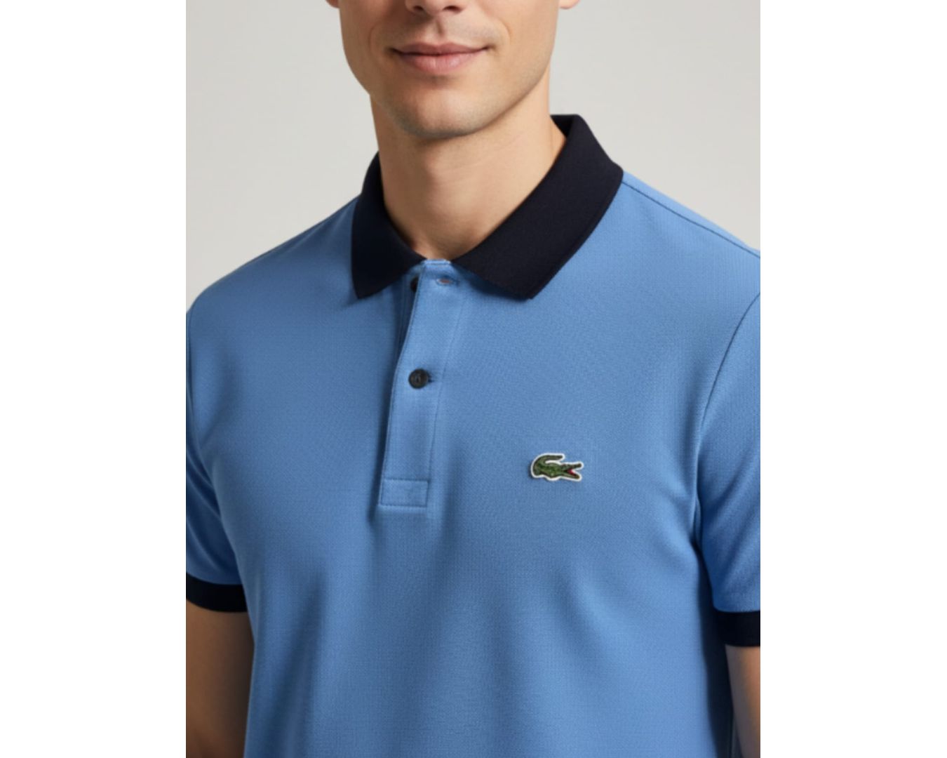 Gola Polo Lacoste Diferenciada Importada - Azul claro