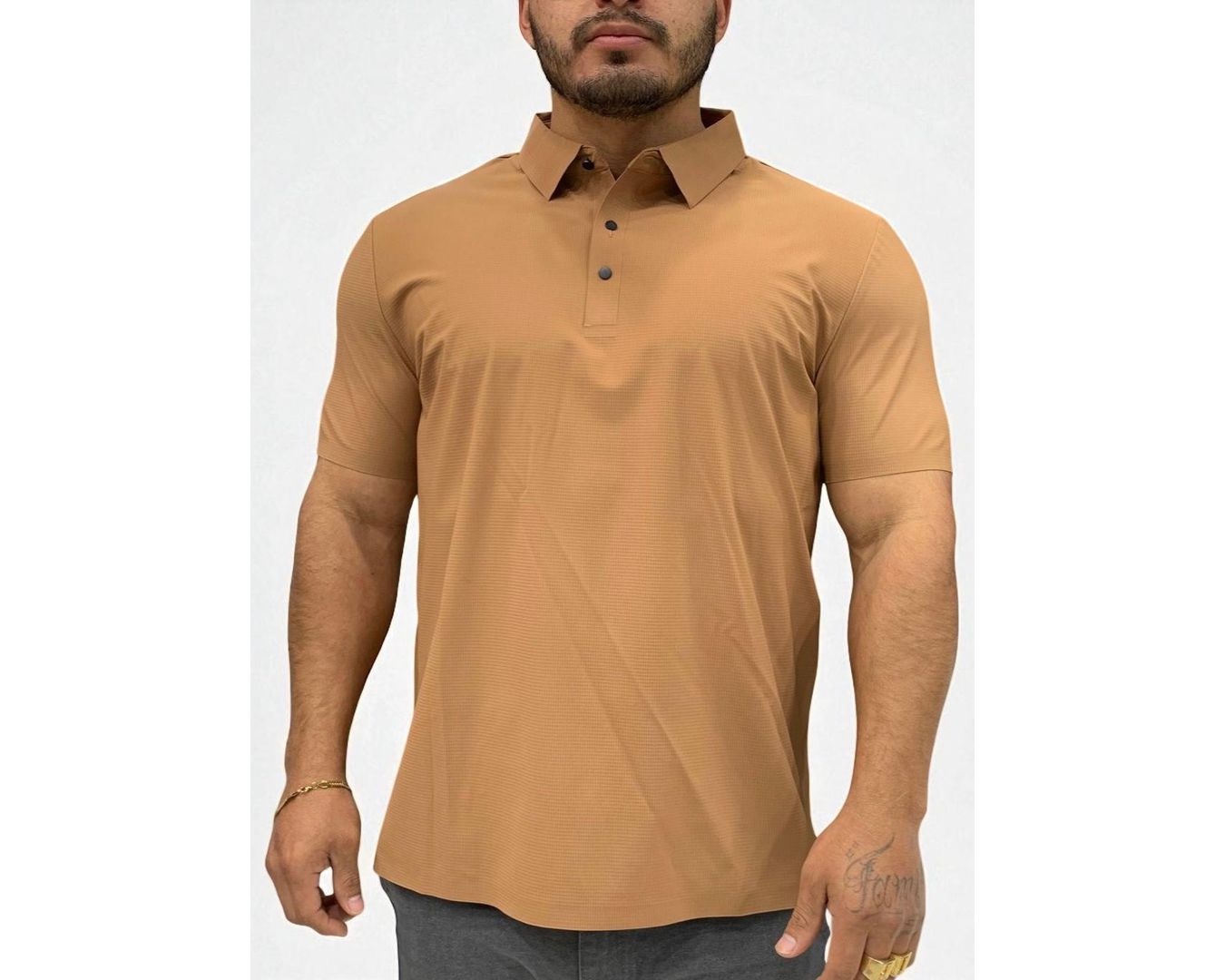Gola polo poliamida chinês - 3 Botões