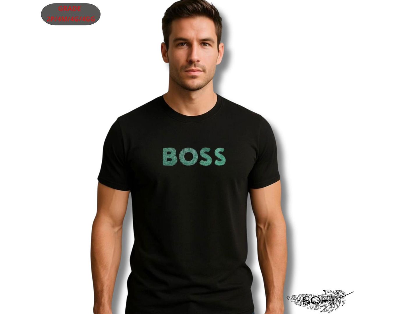 CAMISETA HUGO BOSS NACIONAL - LOGO VERDE 