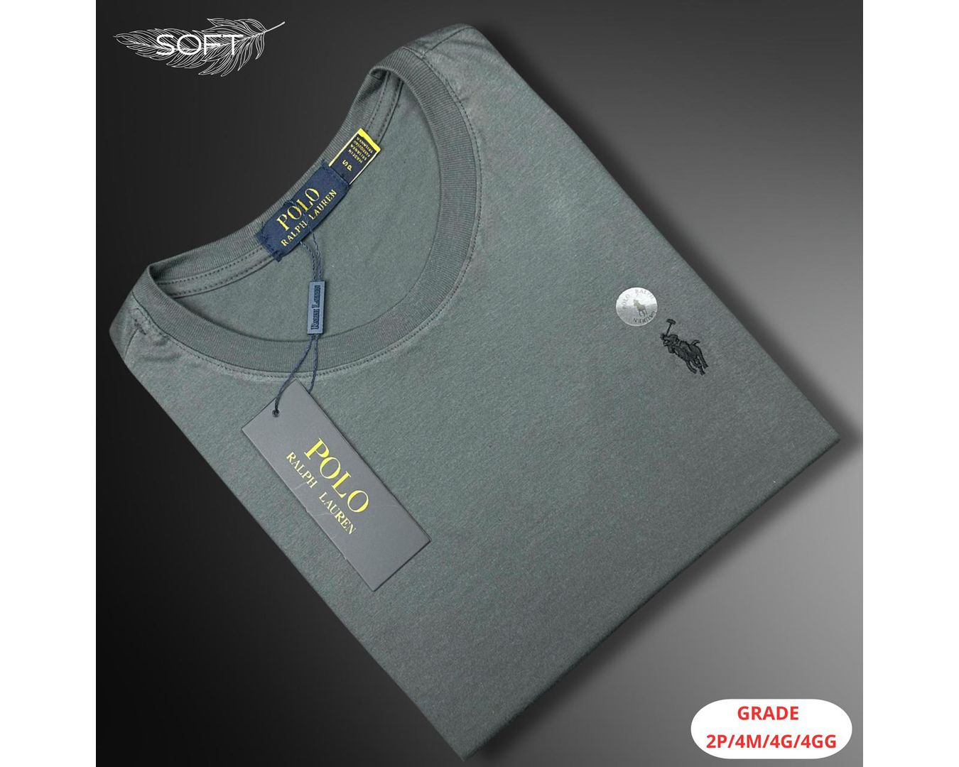 CAMISETA RALPH LAUREN NACIONAL - CINZA