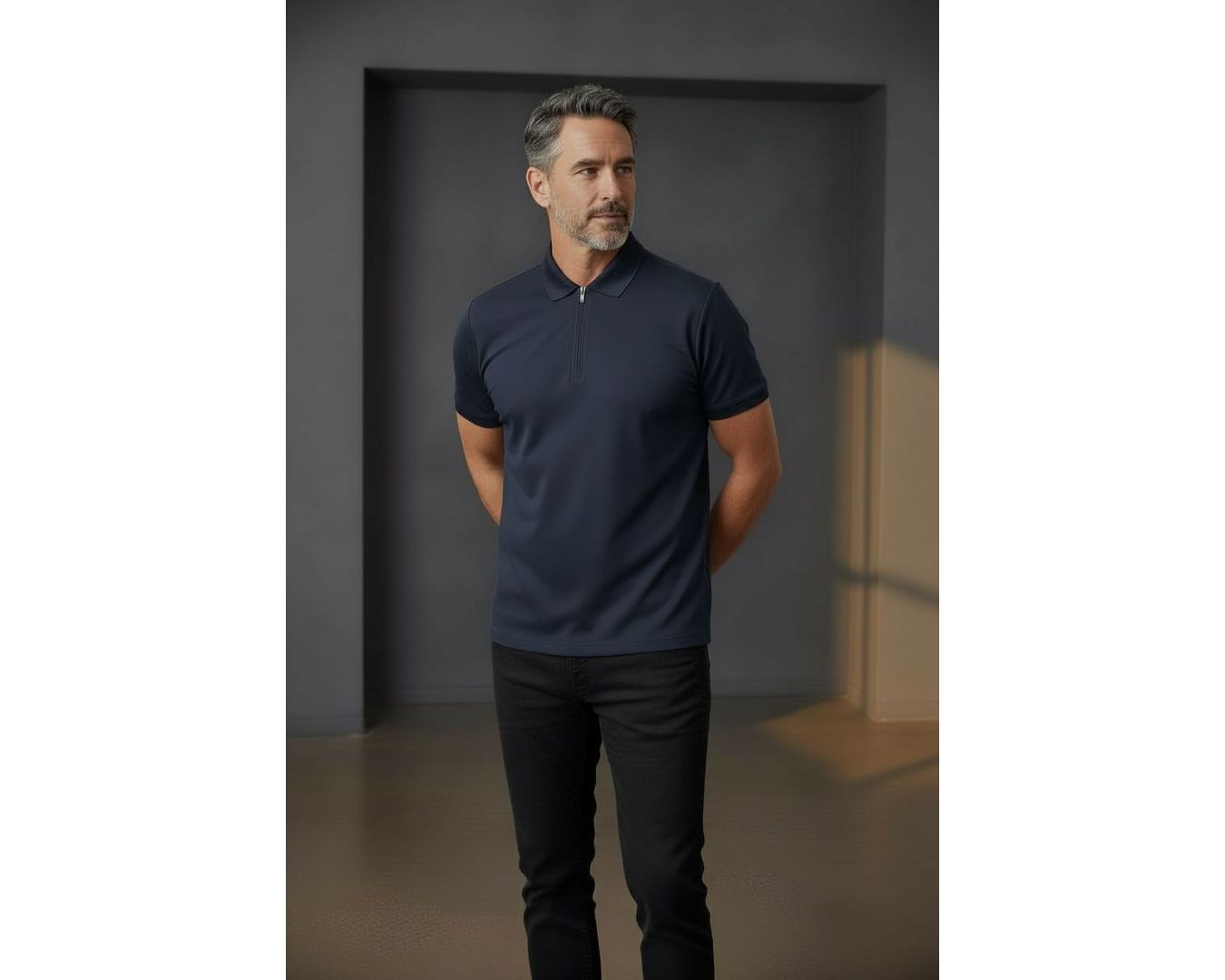 GOLA POLO ZIPER ANDRIA MARTINE LORENZO - MARINHO