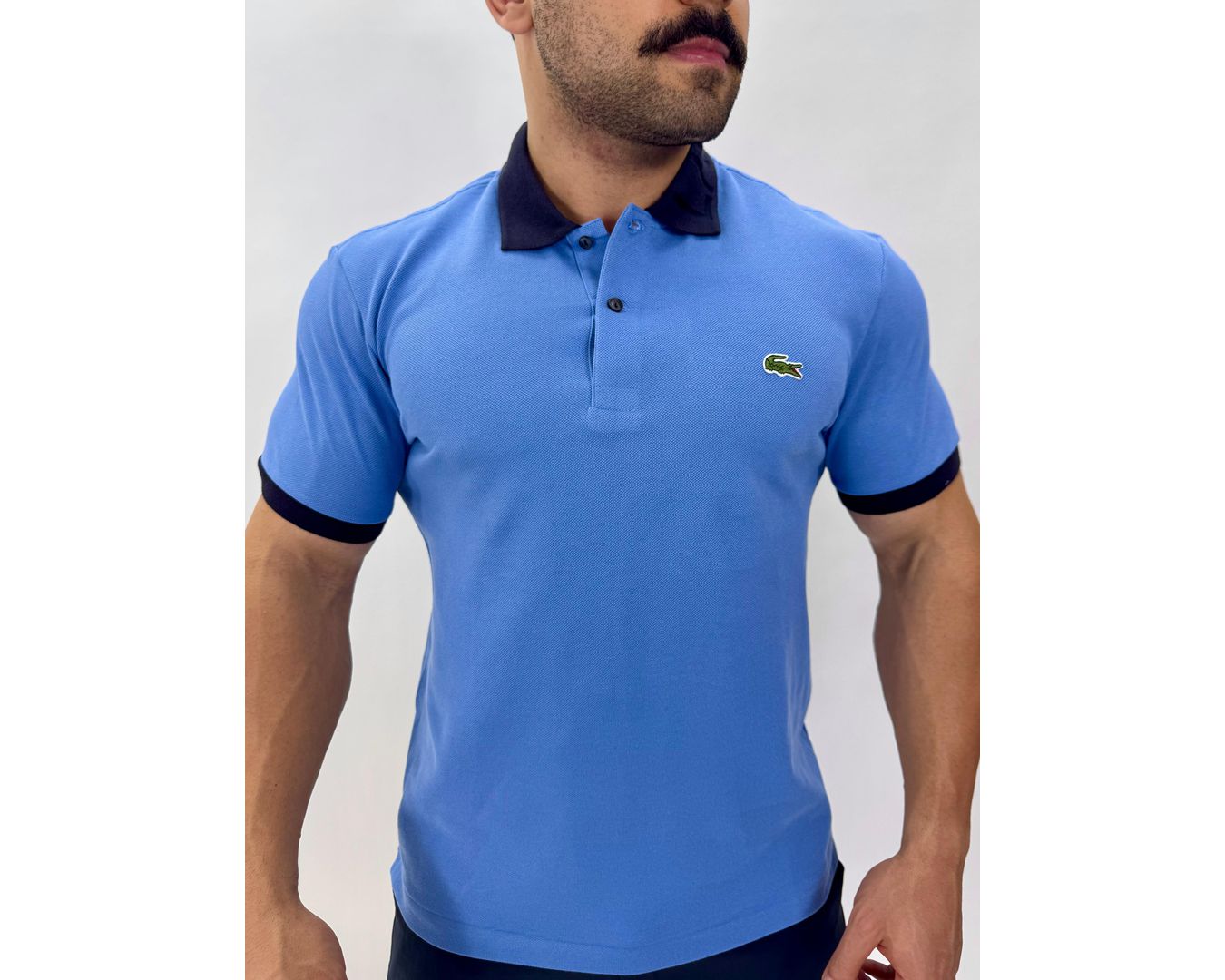 Gola Polo Lacoste Diferenciada Importada - Azul claro