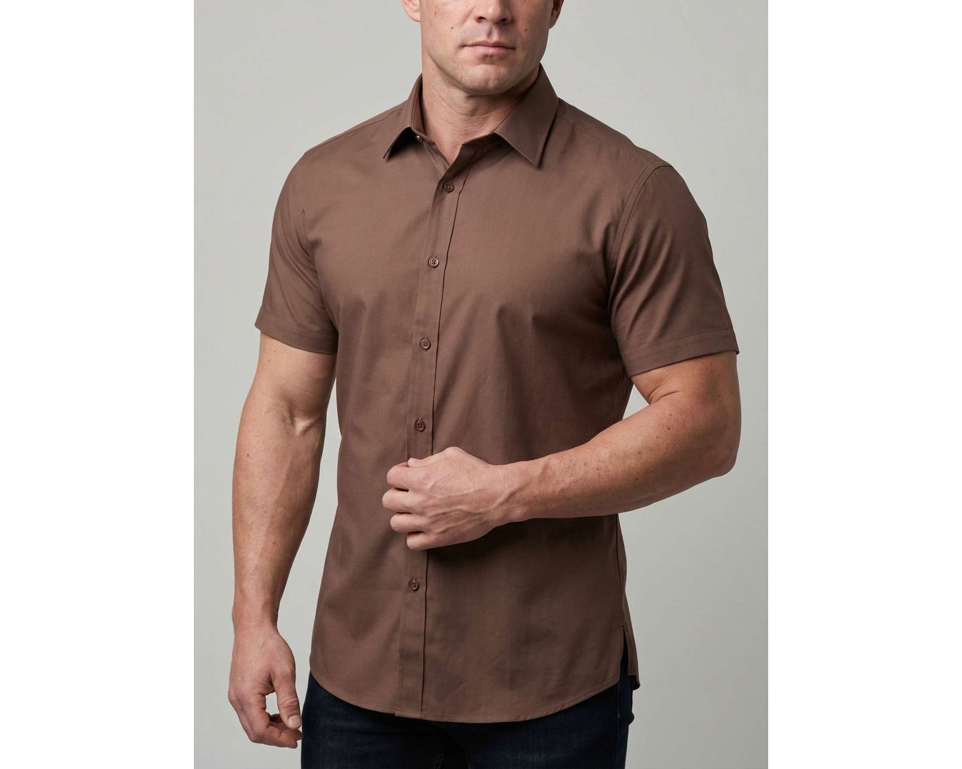 CAMISA SOCIAL BARI MARTINE LORENZO - MARROM