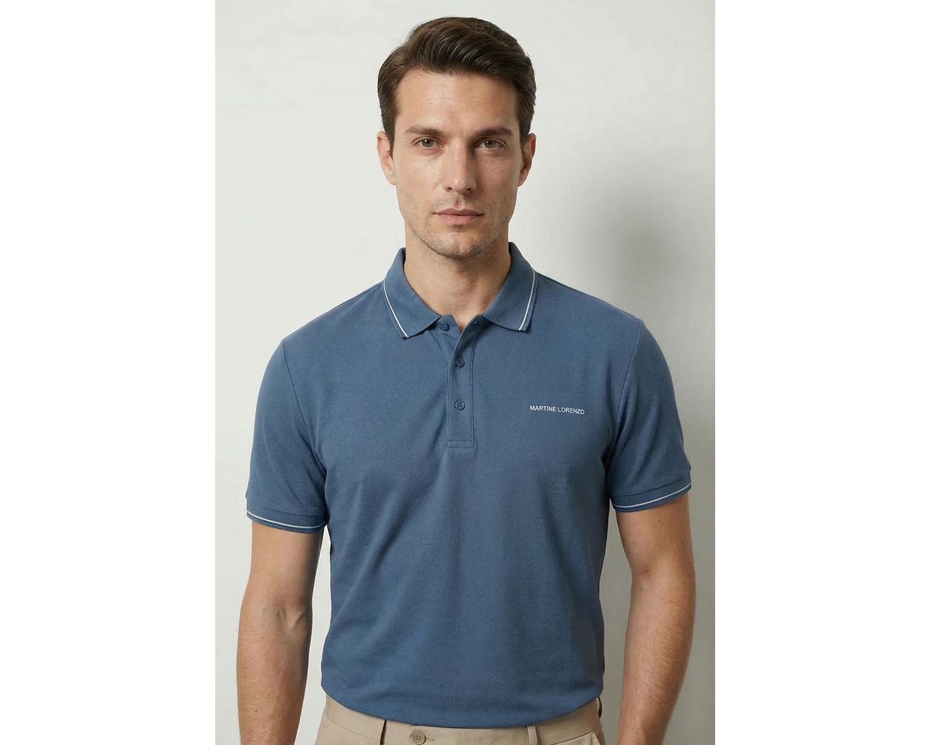 GOLA POLO RIMINI MARTINE LORENZO - AZUL PETRÓLEO