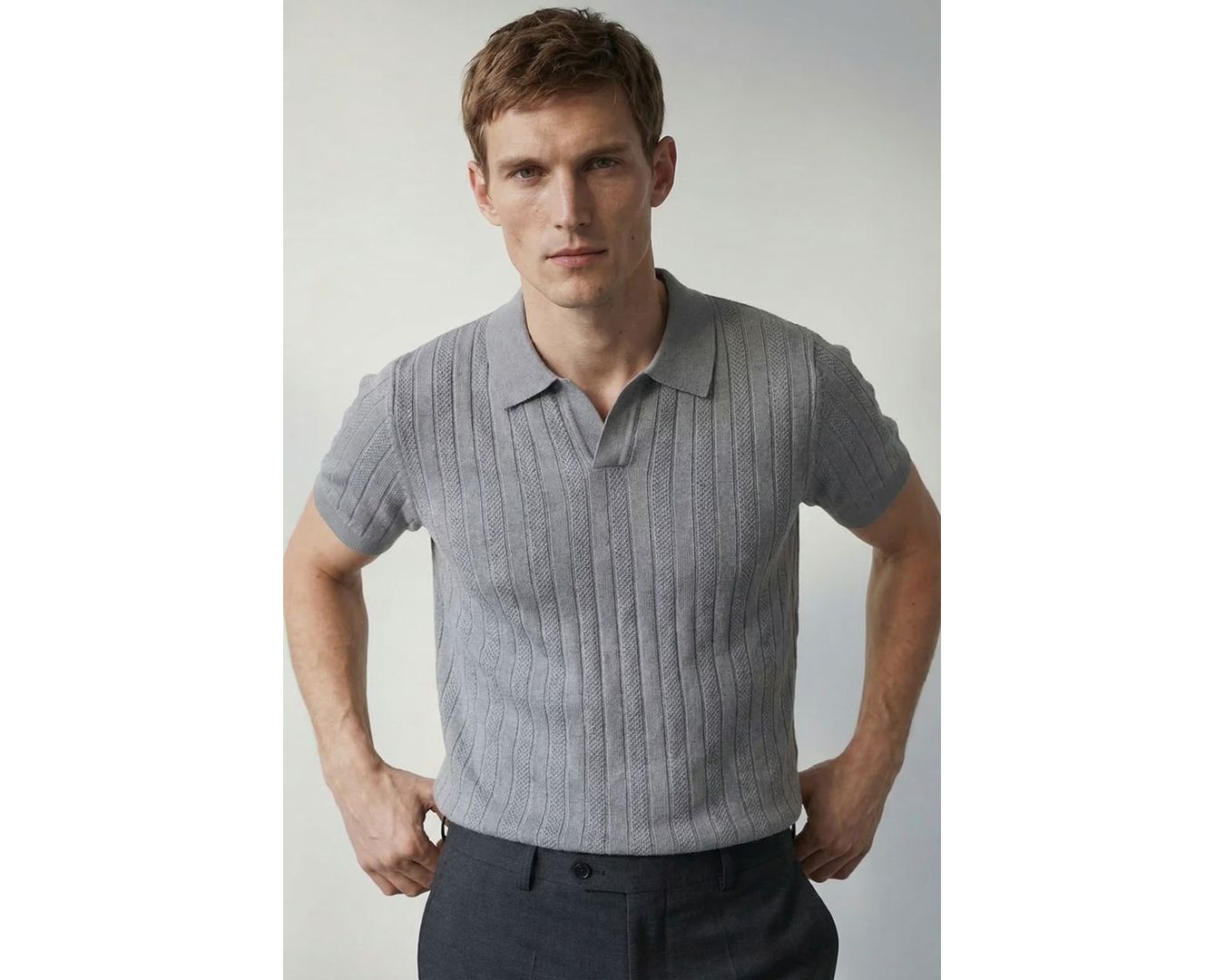 GOLA POLO TRICÔ MARTINE LORENZO - CINZA