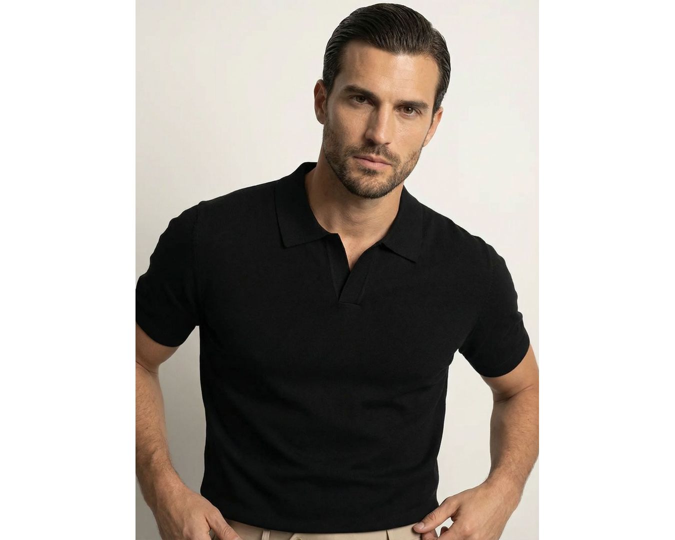 GOLA POLO TRICÔ MARTINE LORENZO - PRETO