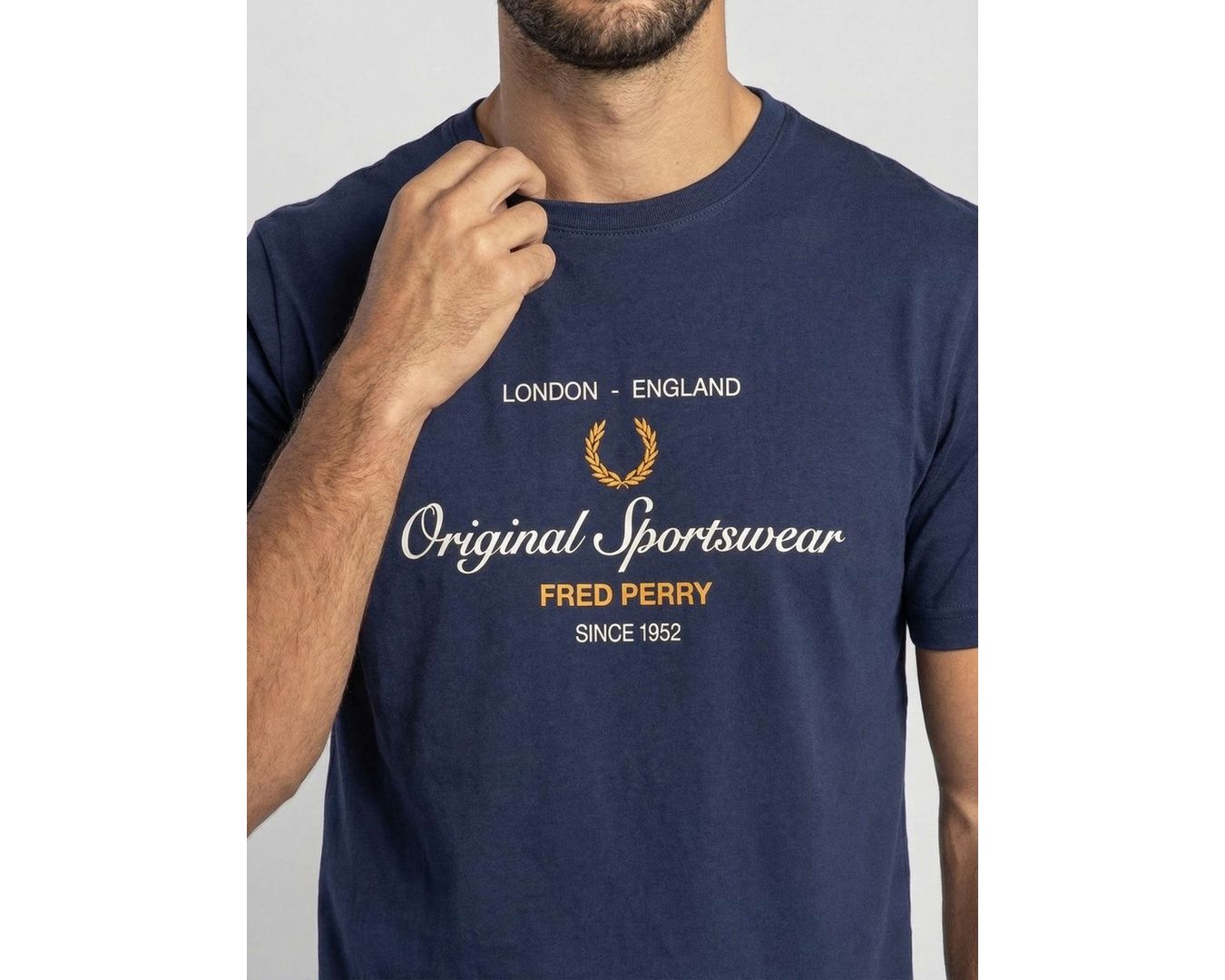 CAMISETA FRED PERRY AZUL MARINHO