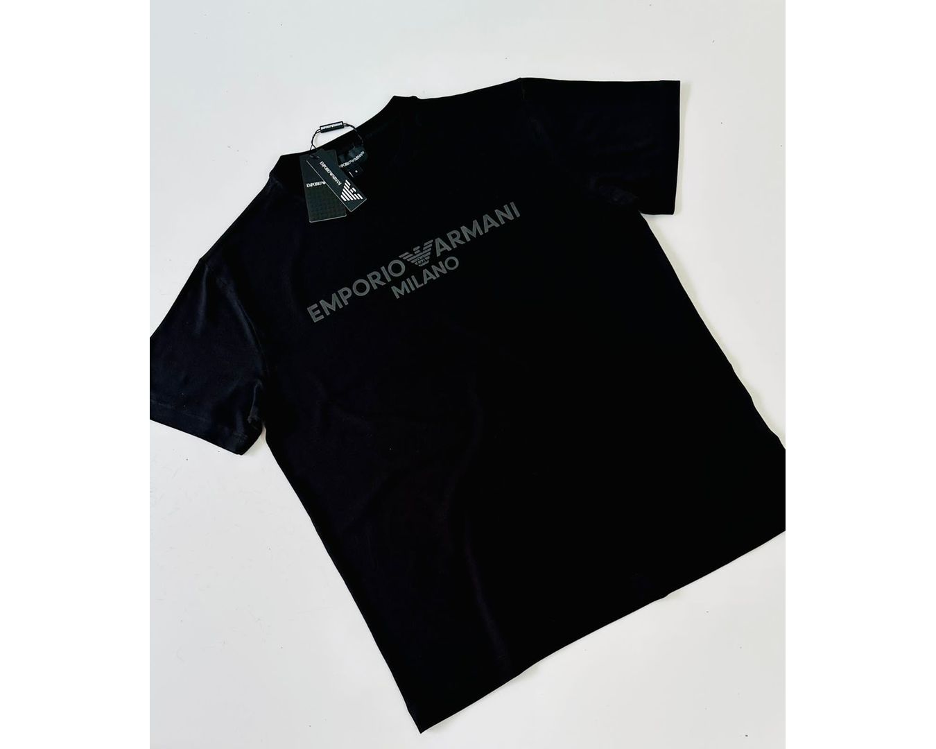 Camiseta Emporio Armani Milano PRETA MALHA CHINESA