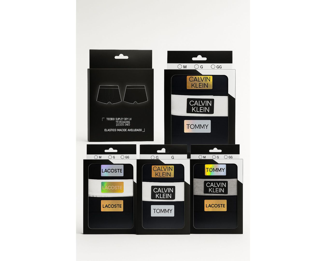 KIT 3 CUECAS Dry UV - MARCAS E CORES VARIADAS