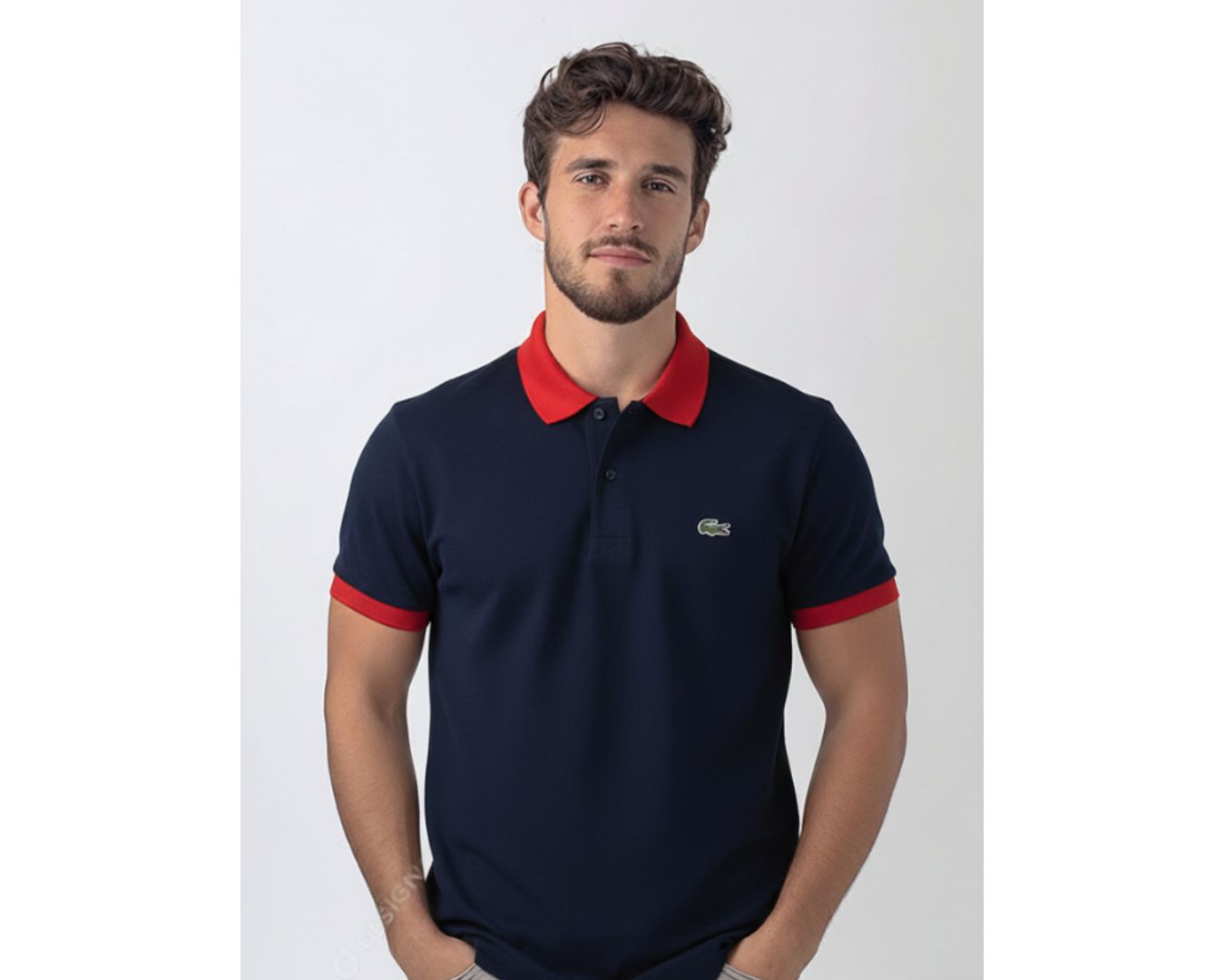 Gola Polo Lacoste Diferenciada Importada - Azul Marinho