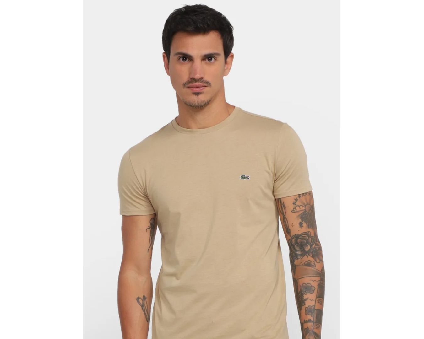 Camiseta Básica Lacoste - Bege