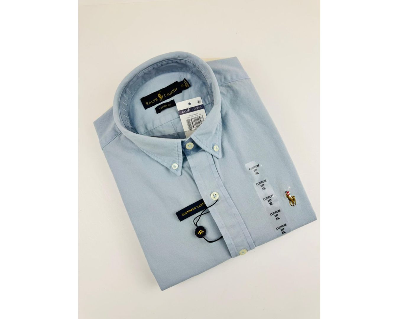 Camisa Social Tinturada Manga Curta Ralph Lauren - Azul claro