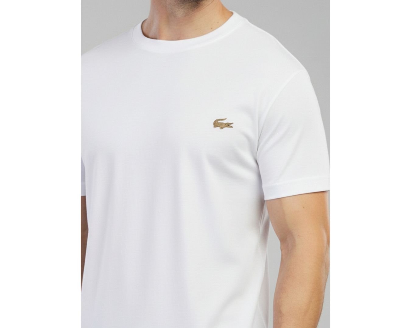Camiseta Lacoste logo diferenciada - Egípcia Branca