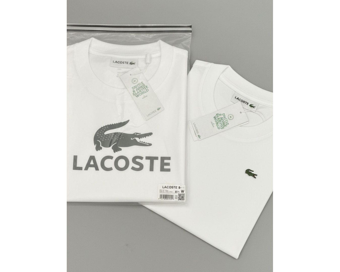 Camiseta Lacoste Branca Com Bag - Egípcia 