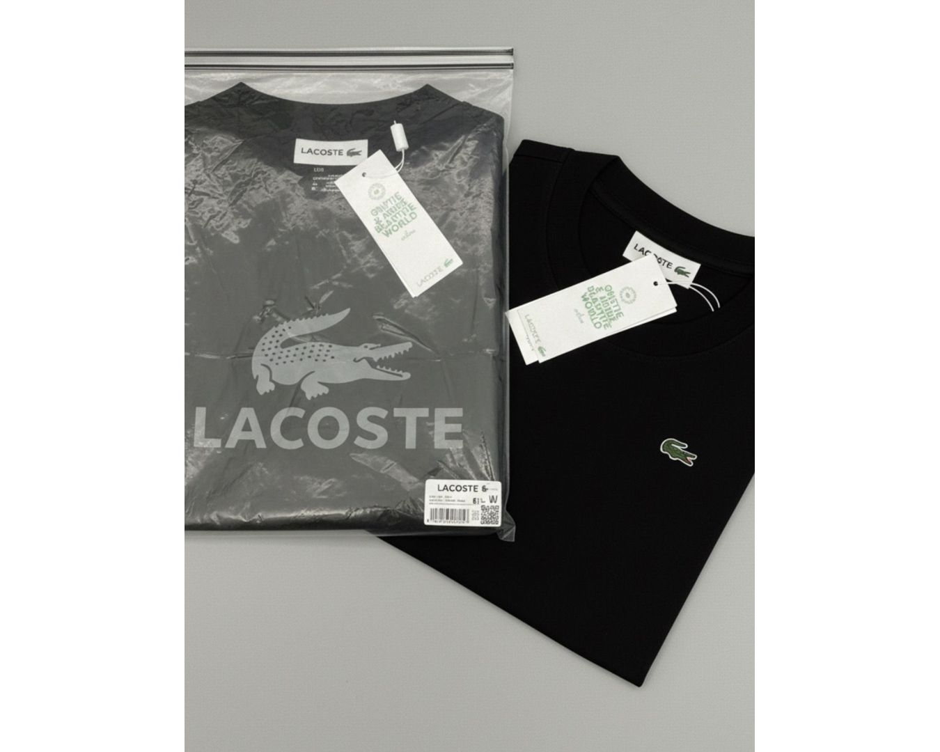 Camiseta Lacoste Preta Com Bag - Egípcia 