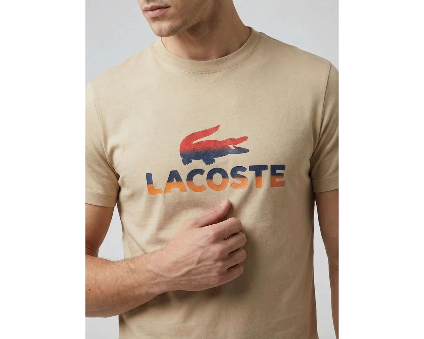 CAMISETA LACOSTE - BEGE