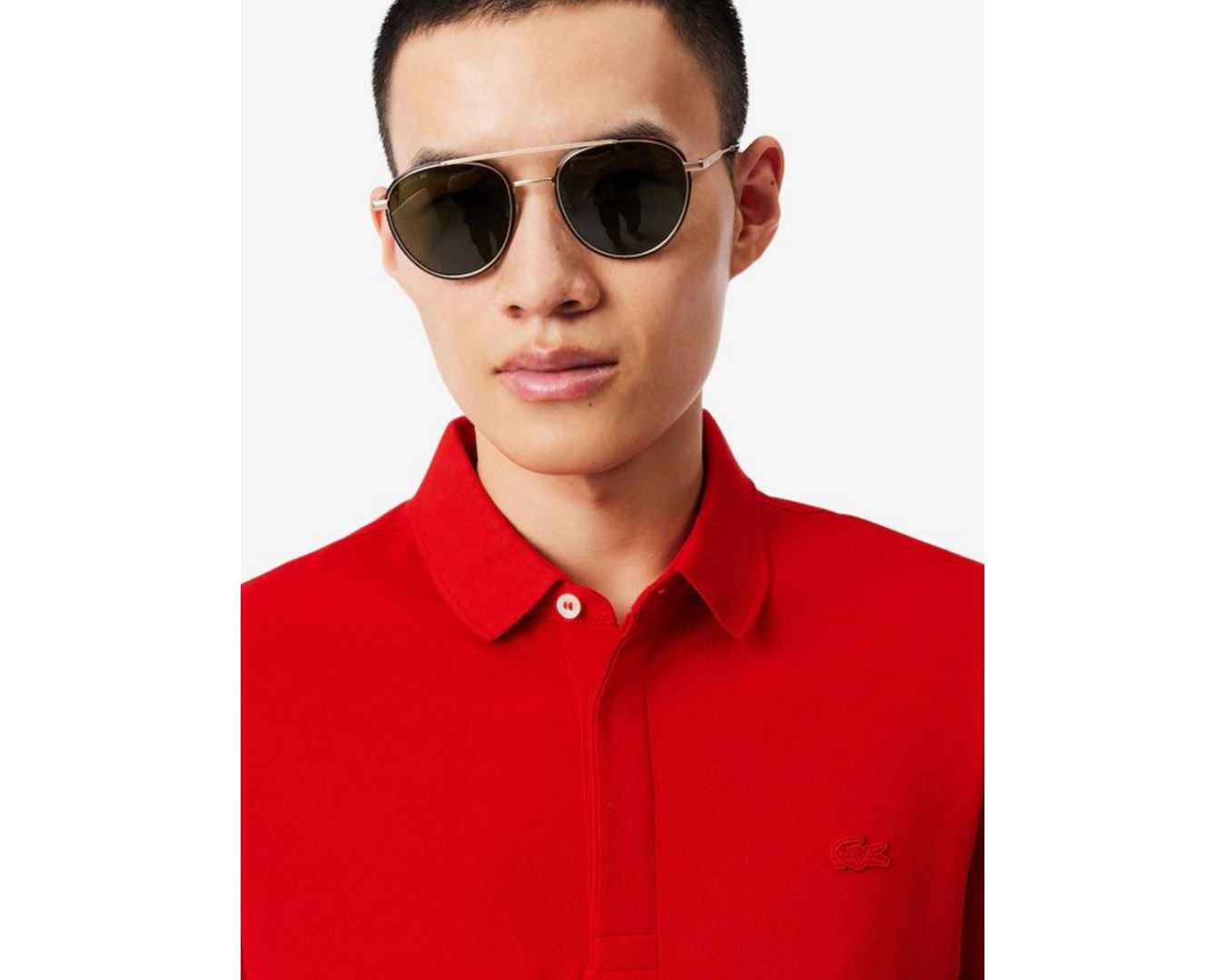 Polo Regular Fit Paris em Piqué Stretch Original Importada - Vermelho