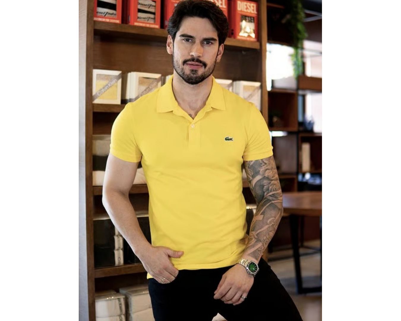 Gola Polo Lacoste Original Importada - AMARELO ESCURO