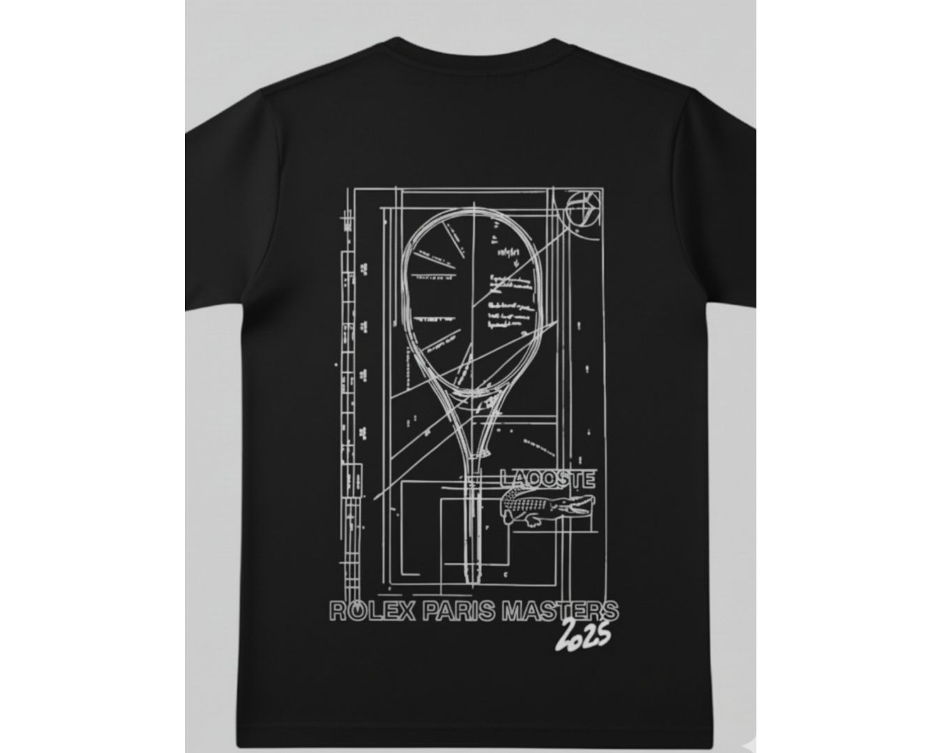 Camiseta Lacoste Estampada nas Costas - Preto