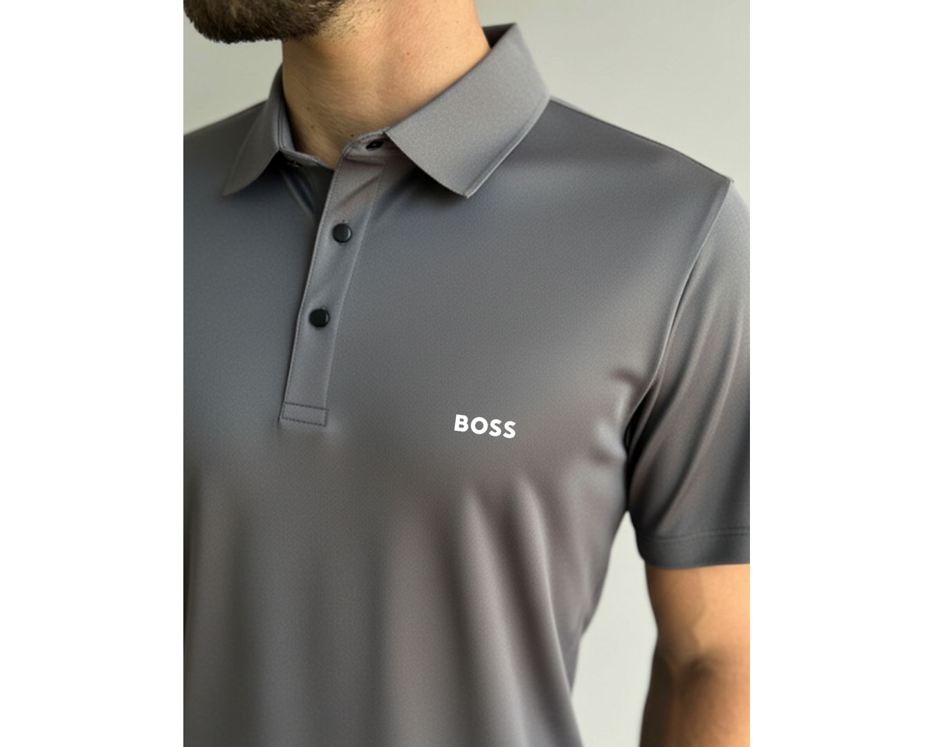 GOLA POLO HUGO BOSS POLIAMIDA - CINZA