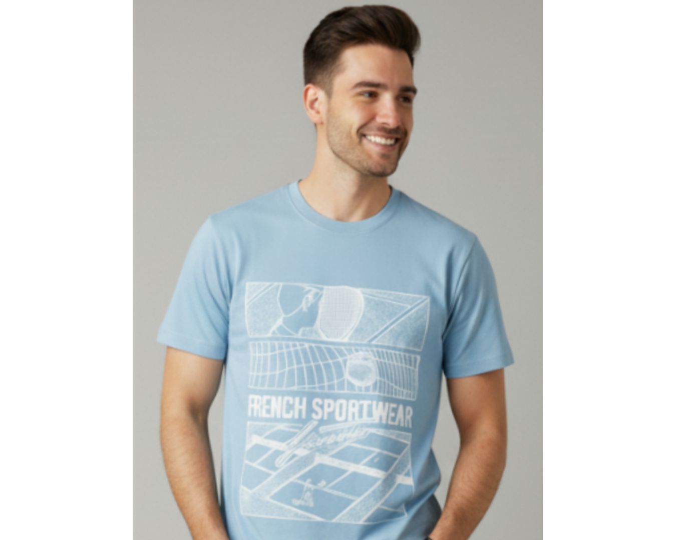 Camiseta Lacoste Estampada - Azul Claro