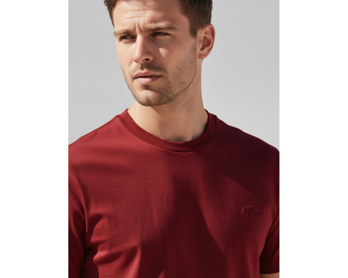 Camiseta Lacoste Monocromática - Vinho - Egípcia 