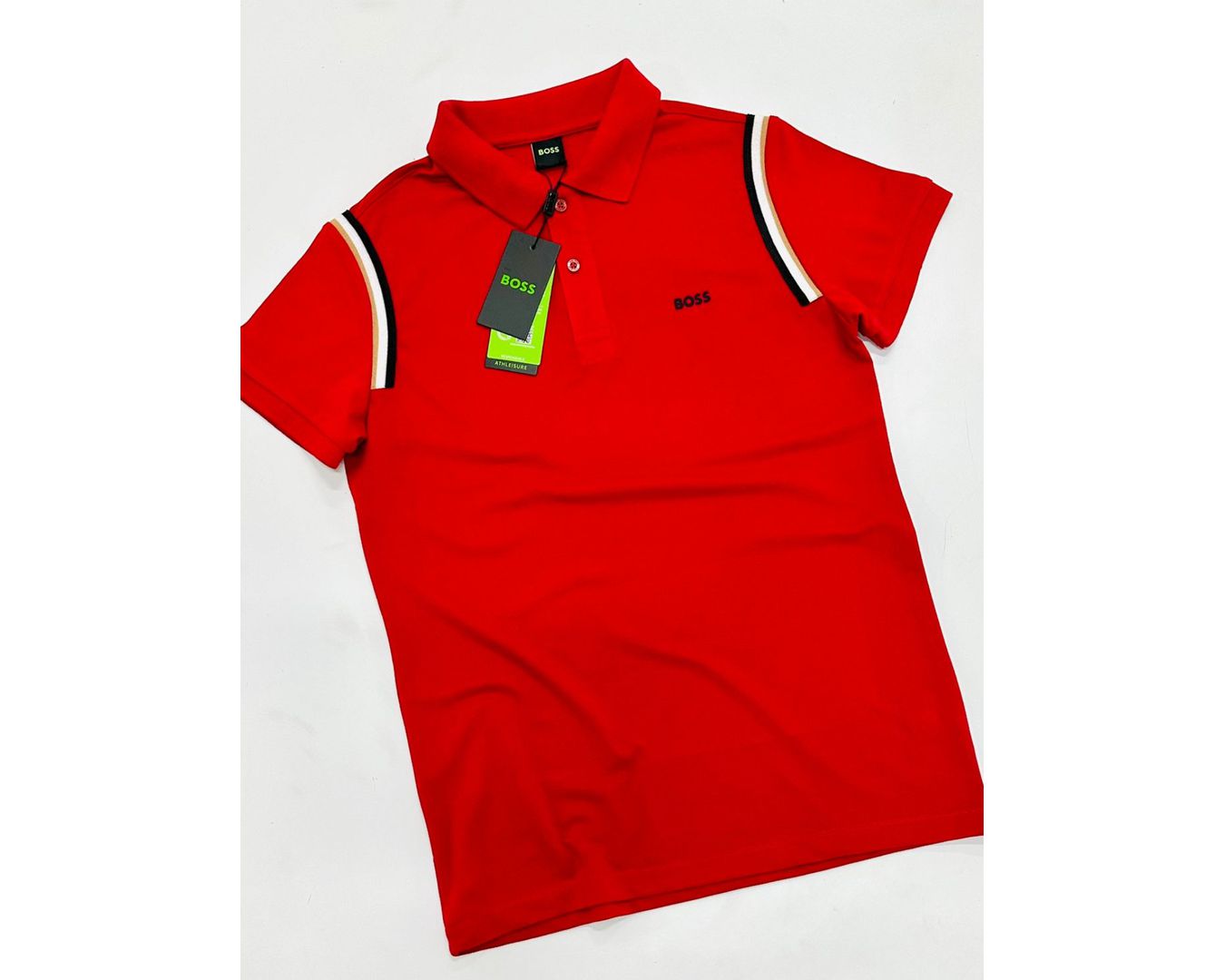 GOLA POLO BOSS DIFERENCIADA NA MANGA - VEREMELHA