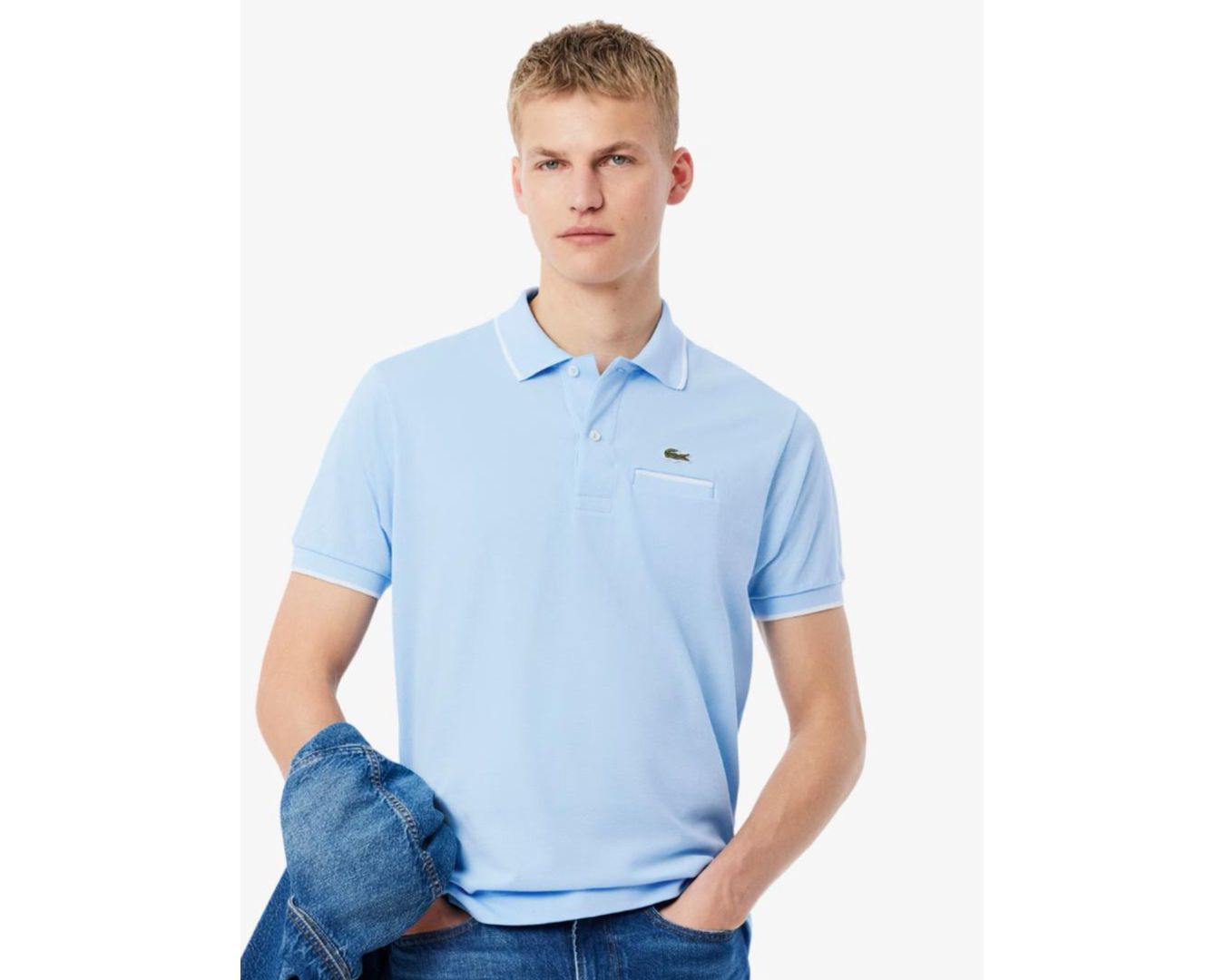 Gola Polo Lacoste Original - Azul Claro 
