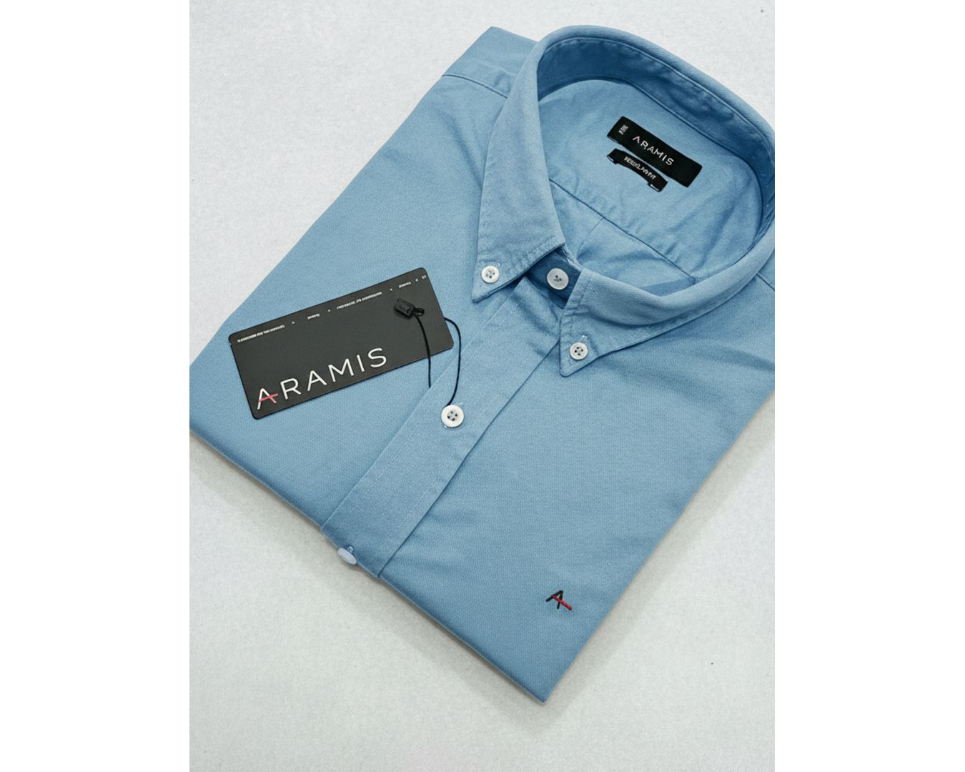 Camisa Social Tinturada Manga Curta Aramis - Azul Claro