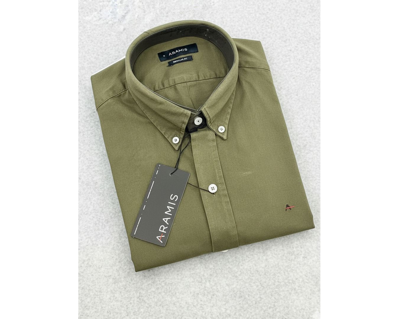 Camisa Social Linho Manga Curta Aramis - Verde MIlitar