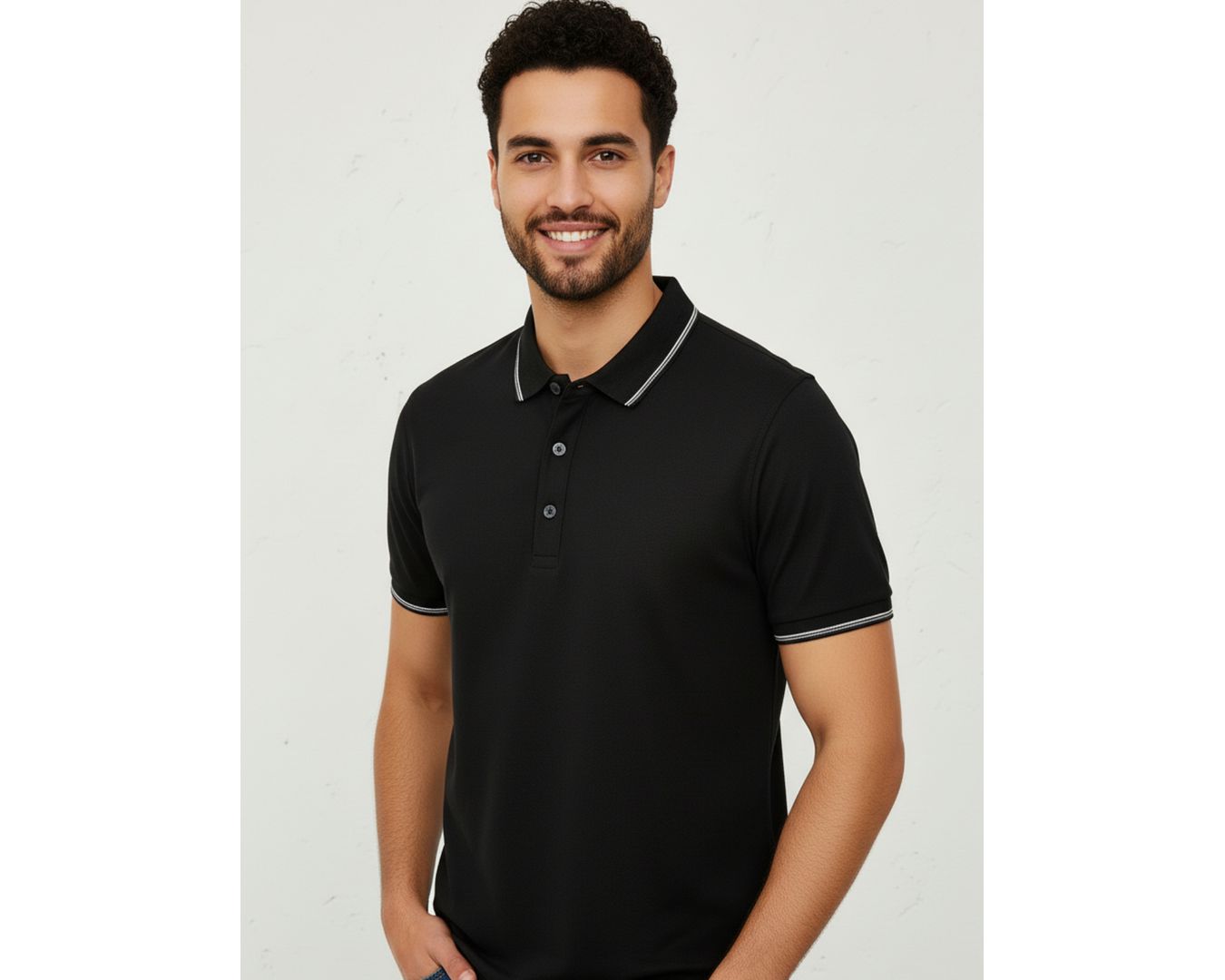 Gola Polo Poliamida Chinesa - Preta