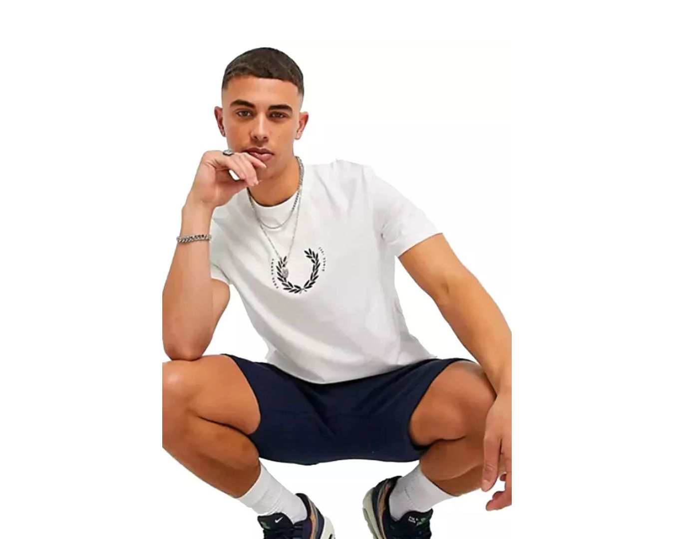 Camiseta Fred Perry - Branca - Emborrachada - Egípcia