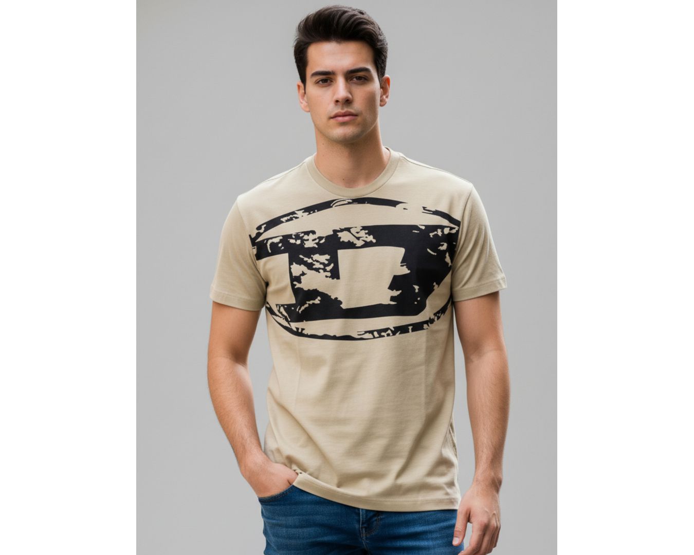 Camiseta Diesel Oversized - Bege - Chinesa 