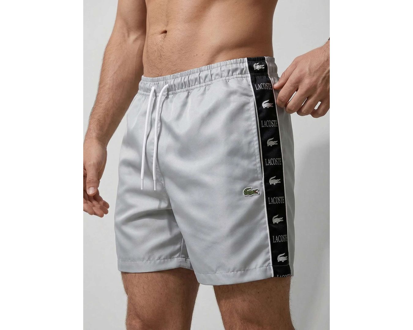 SHORT LACOSTE - CINZA SILVER