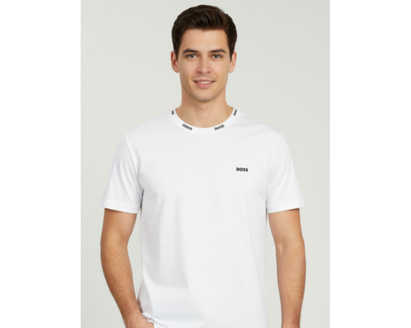 Camiseta Hugo Boss Gola Detalhada - BRANCA