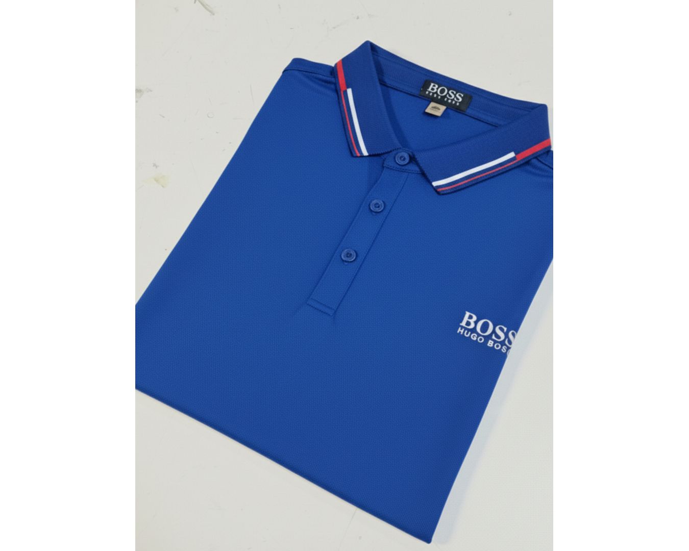Gola polo poliamida chinês Hugo Boss - Azul