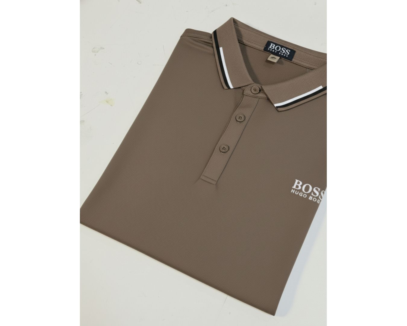 Gola polo poliamida chinês Hugo Boss - Bege Capuccino 