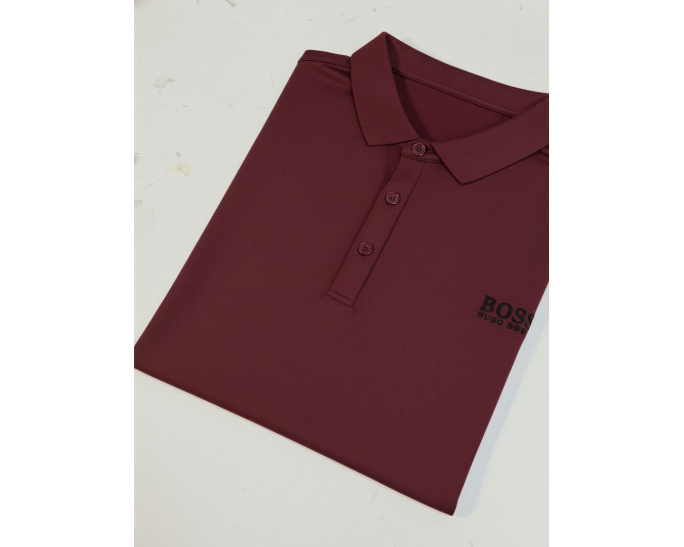 Gola polo poliamida chinês Hugo Boss - Vinho 