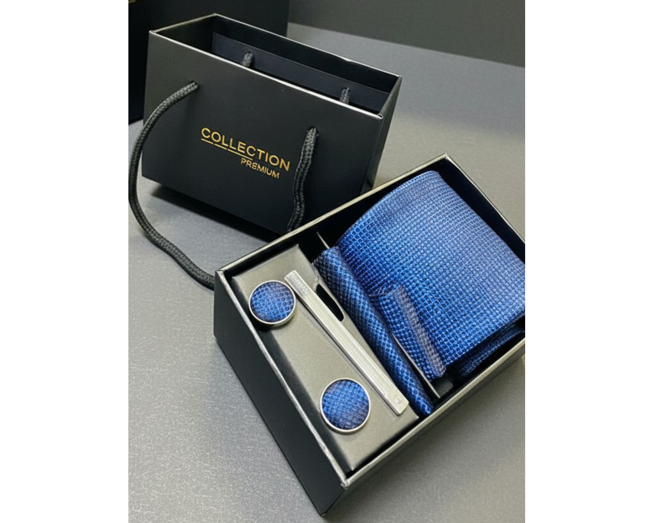 Caixa com Gravata - Azul 