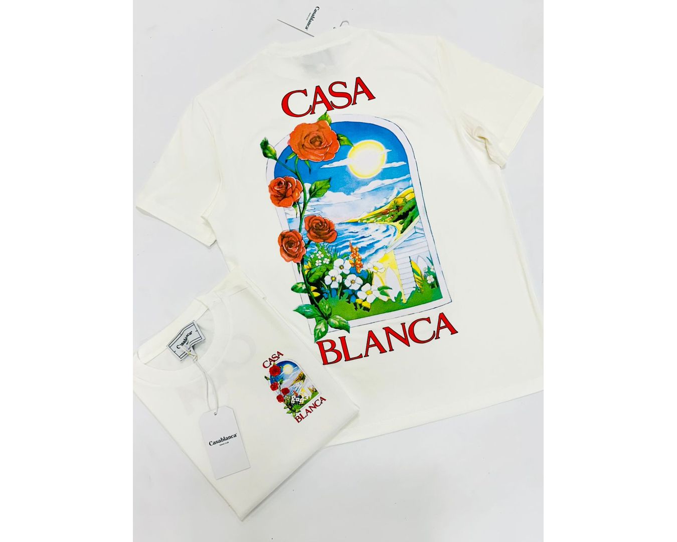 Camiseta Casa Blanca Com Flores Branca - Chinesa 