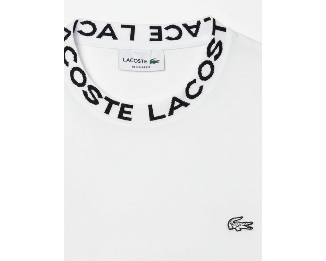 Camiseta Lacoste Gola Diferenciada - Branca - Egípcia