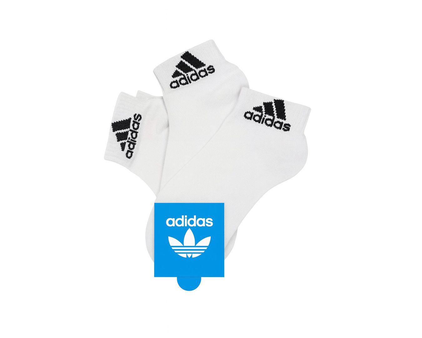 KIT 3 MEIAS ADIDAS MASCULINAS CANO CURTO - BRANCA