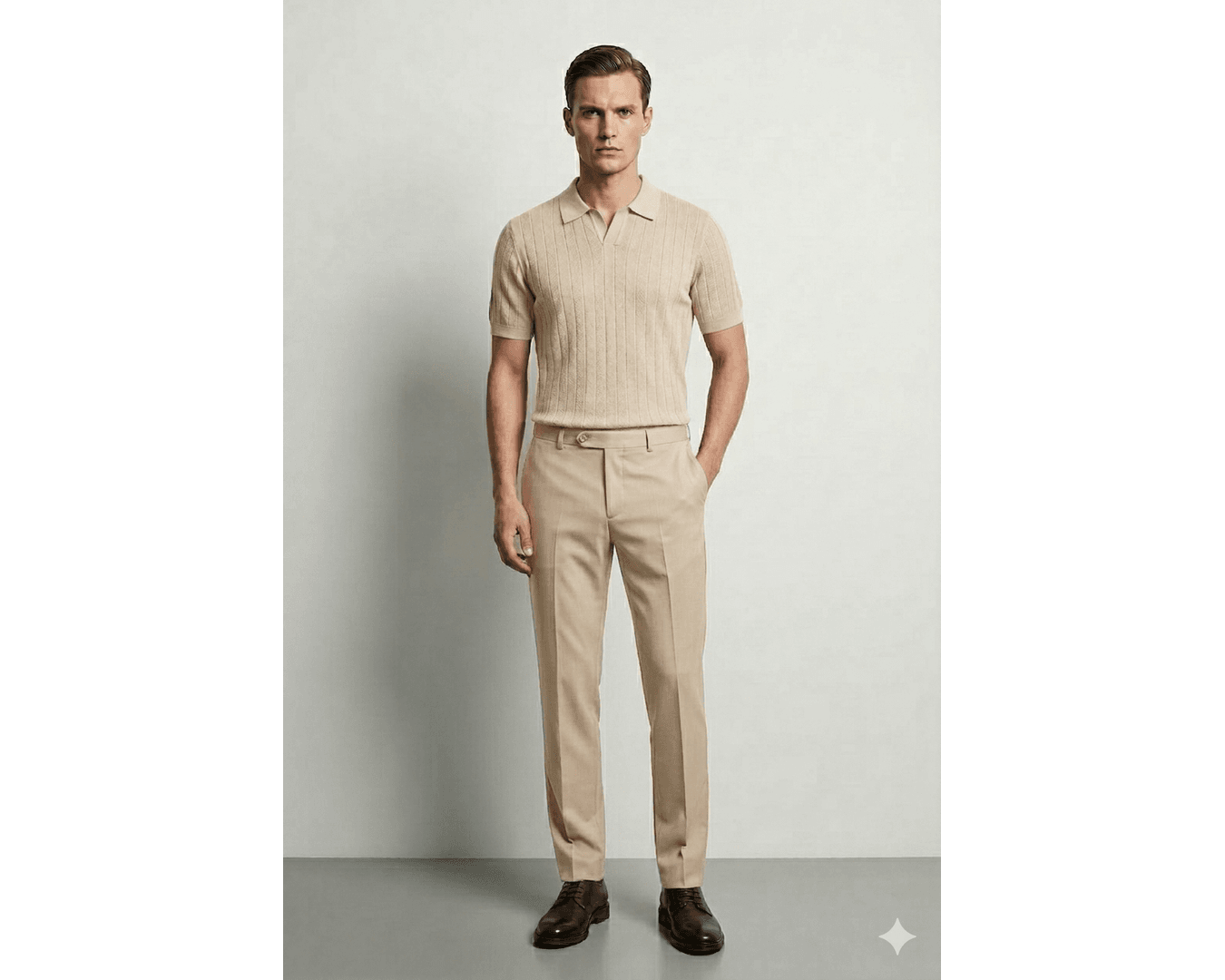 GOLA POLO TRICÔ MARTINE LORENZO - BEGE