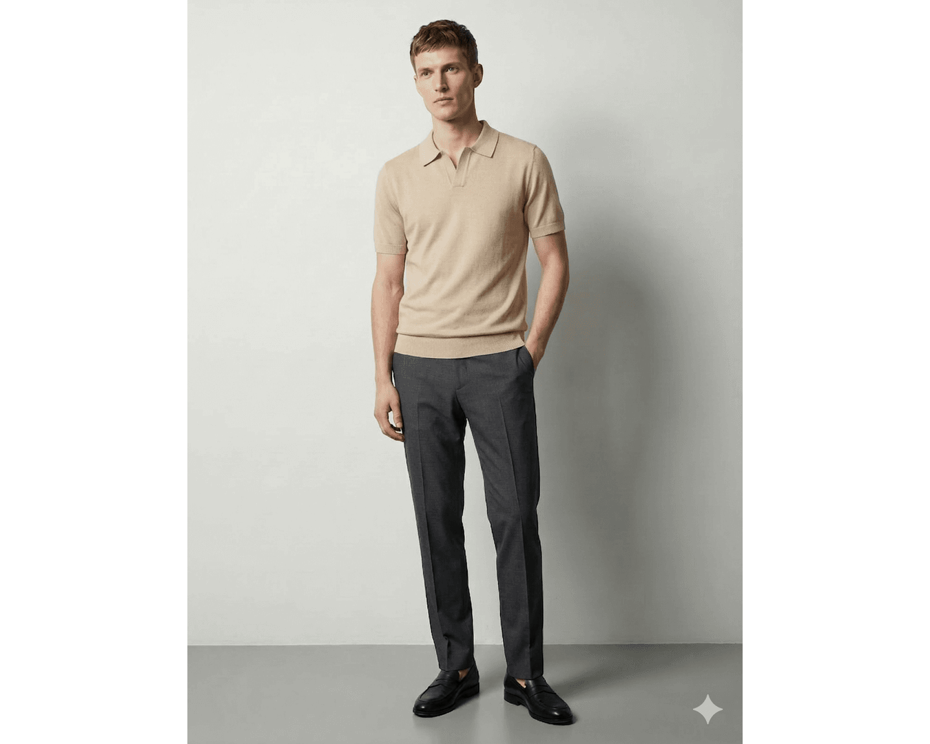 GOLA POLO TRICÔ MARTINE LORENZO - BEGE