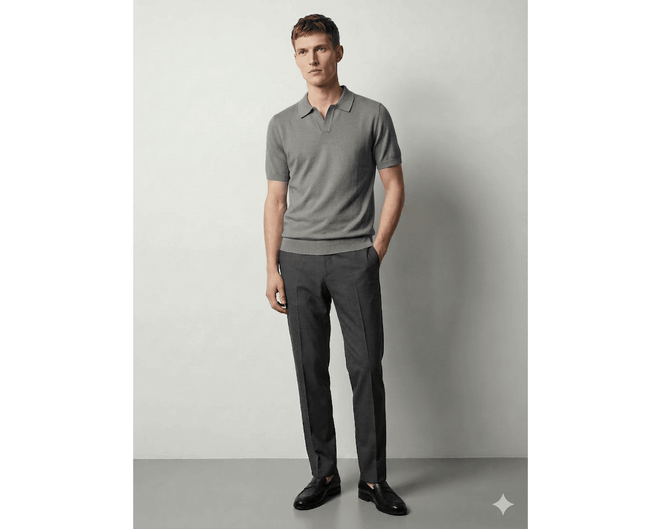 GOLA POLO TRICÔ MARTINE LORENZO - CINZA 