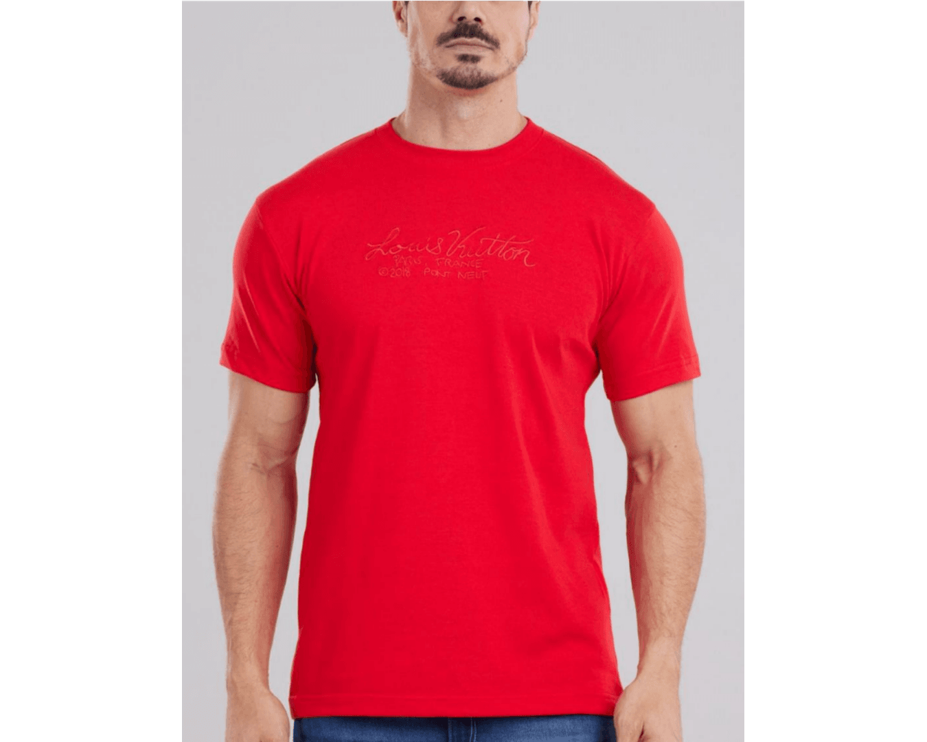 CAMISETA LOUIS VUITTON - VERMELHA BORDADA