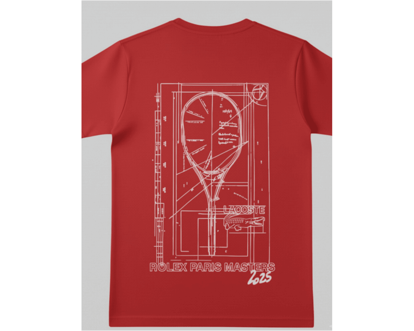 Camiseta Lacoste Estampada nas Costas - VERMELHO