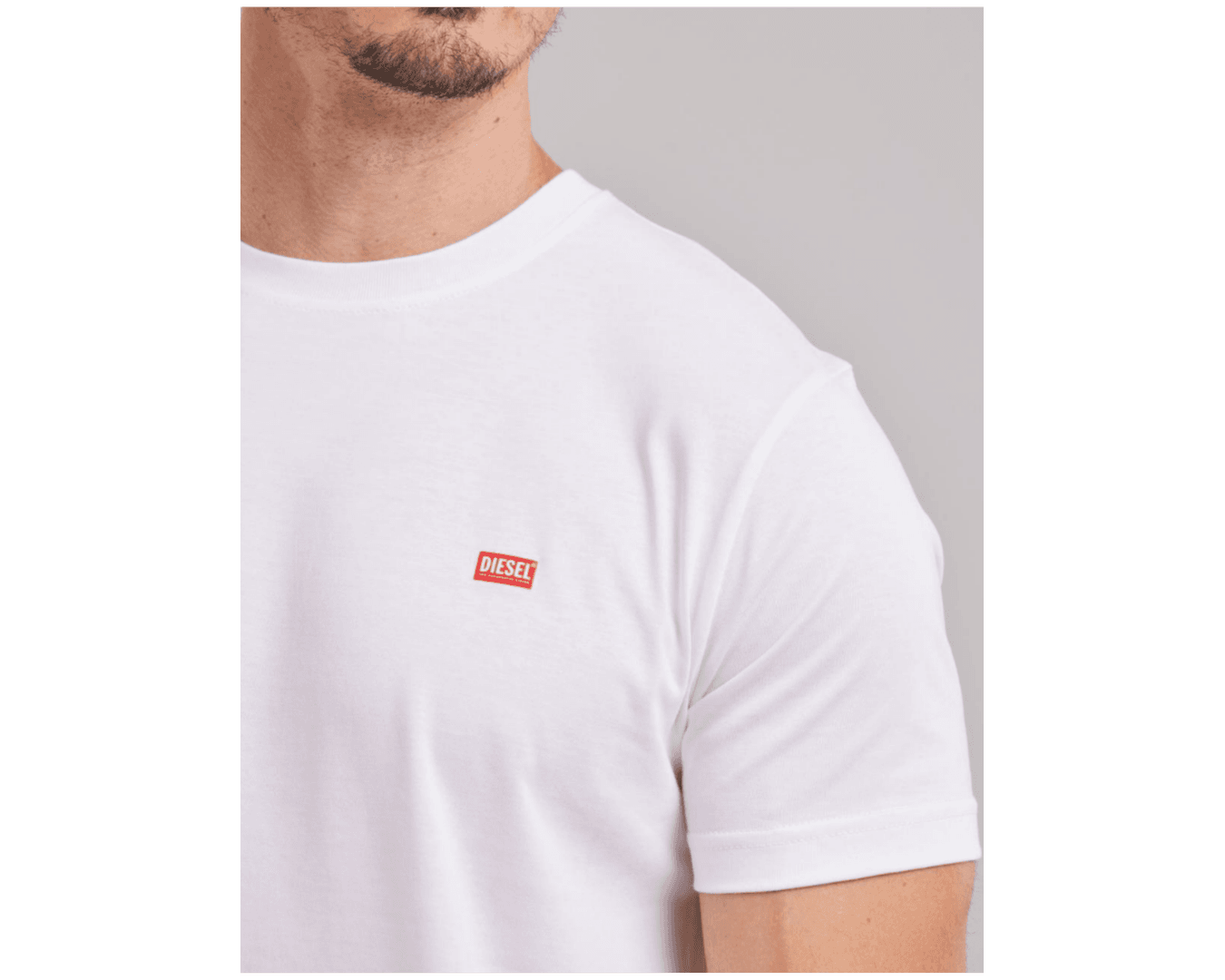 CAMISETA DIESEL - BRANCA COM VERMELHO 